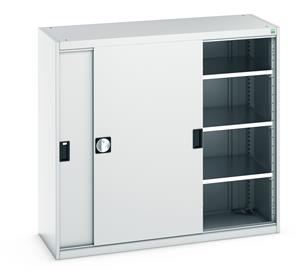 Bott Cubio Sliding Solid Door Cupboards with shelves and drawers 1600mm high option available Bott Cubio Cupboard with Sliding Doors 1200H x1300Wx525mmD